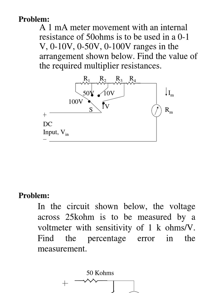 Designing an Ohmmeter Calculating Resistor Values for Multiple Voltage