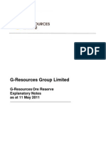 G-Resources Group Limited: G-Resources Ore Reserve Explanatory Notes As at 11 May 2011