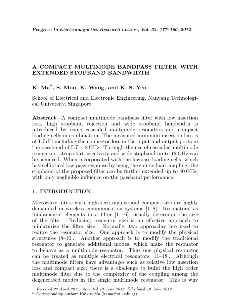 progress in electromagnetics research letters impact factor