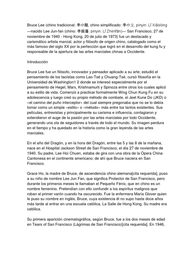 Bruce Lee: Leyenda del Kung Fu | PDF | Bruce Lee | Jeet Kune Do, image size:768x1024