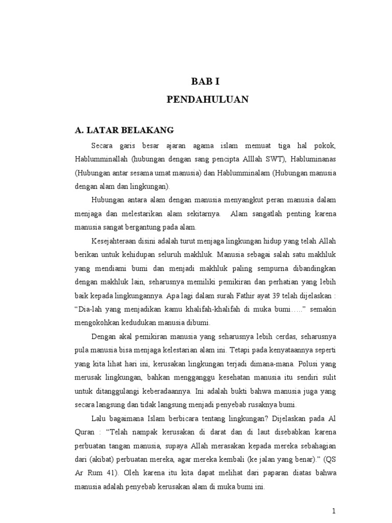 Makalah Agama Islam Dan Lingkungan Hidup