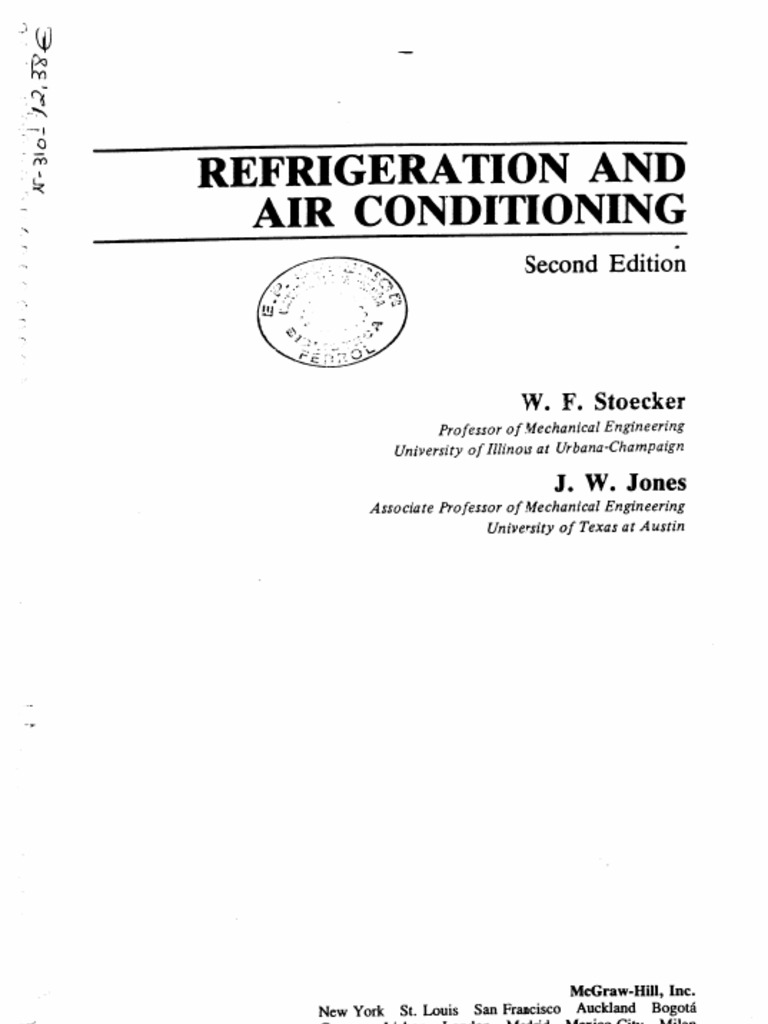 Refrigeration And Air Conditioning 2nd Ed W Stoecker J Jones Ww Home Appliance Cold