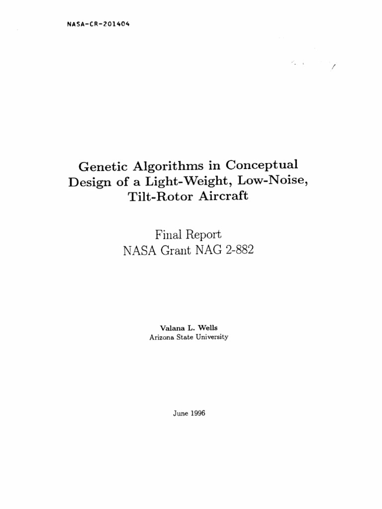 Genetic Algoritms On Conceptual Design of A Tilt-Rotor Aircraft | PDF ...