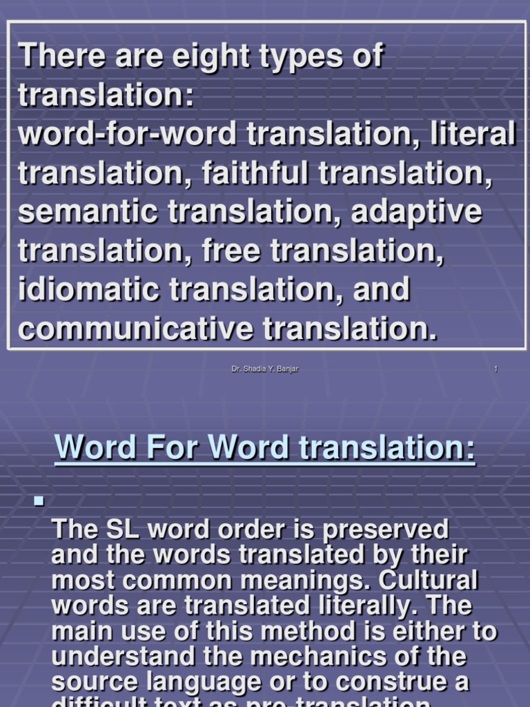 Types of Translation Explained | PDF | Idiom | Translations