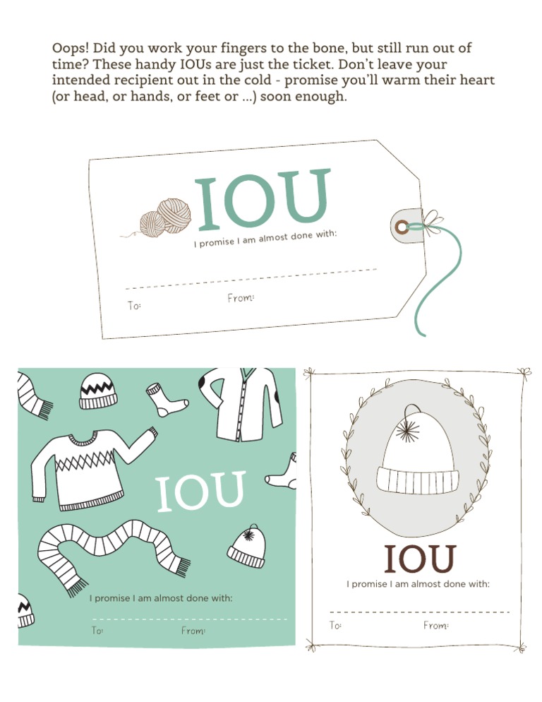 Iou Tag For Knitting | PDF