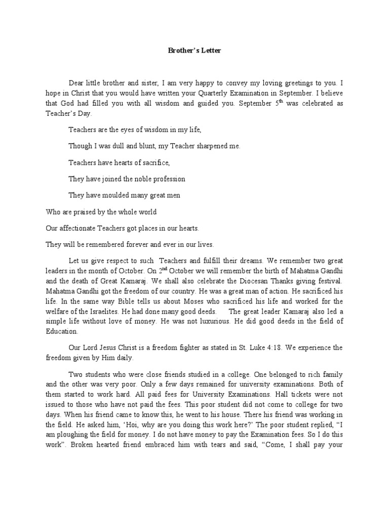 Brothers Letter | PDF