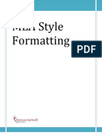 MLA Style Formatting