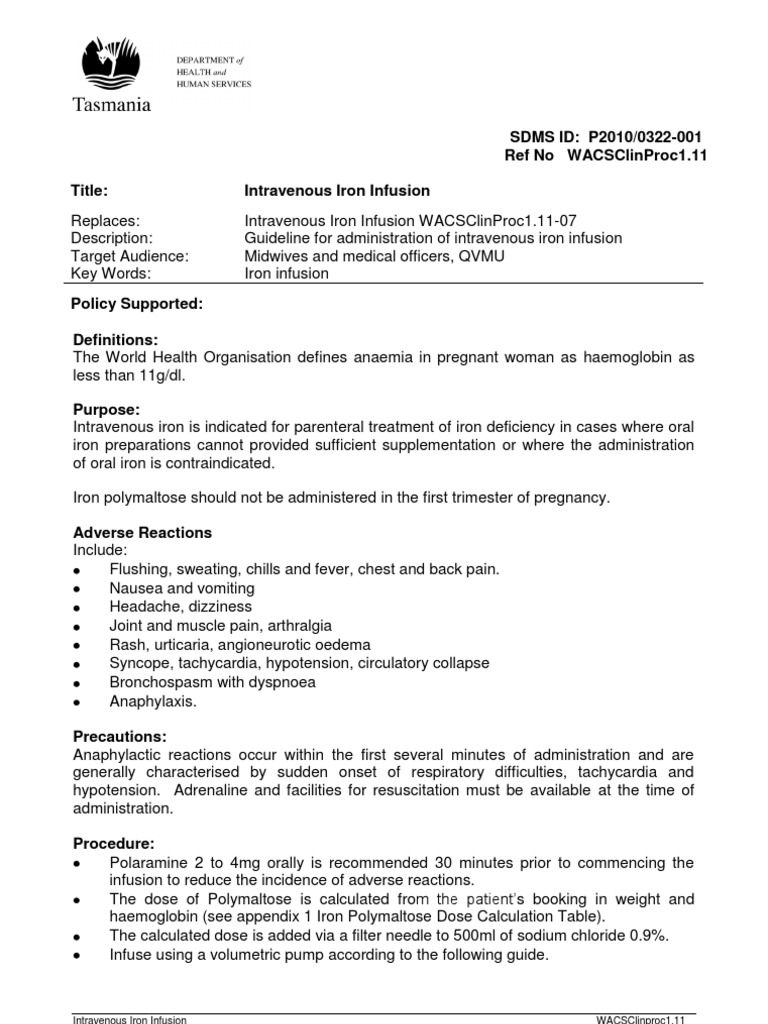 IV Iron Infusion Intravenous Therapy Midwife