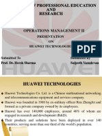 Operations Management Ii: Presentation ON Huawei Technologies