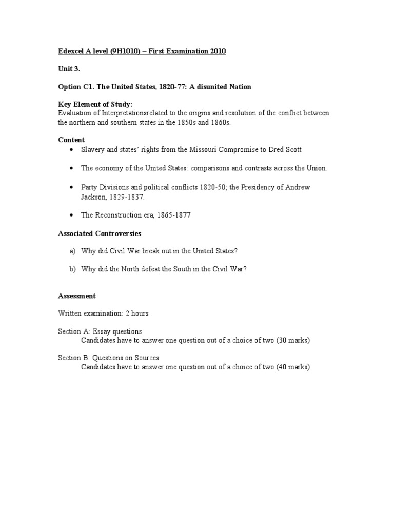 Edexcel History A Level Unit 3 Summary | PDF