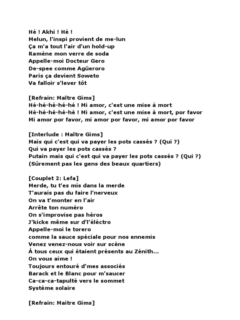 Sexion D assaut Wati House Paroles Sexion D'assaut Wati House | PDF | Musiciens | Hip hop