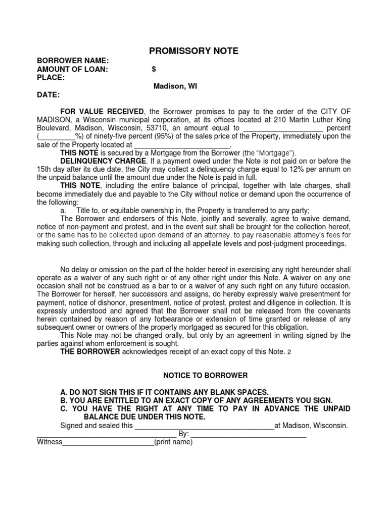 Promissory Note | Promissory Note | Debtor