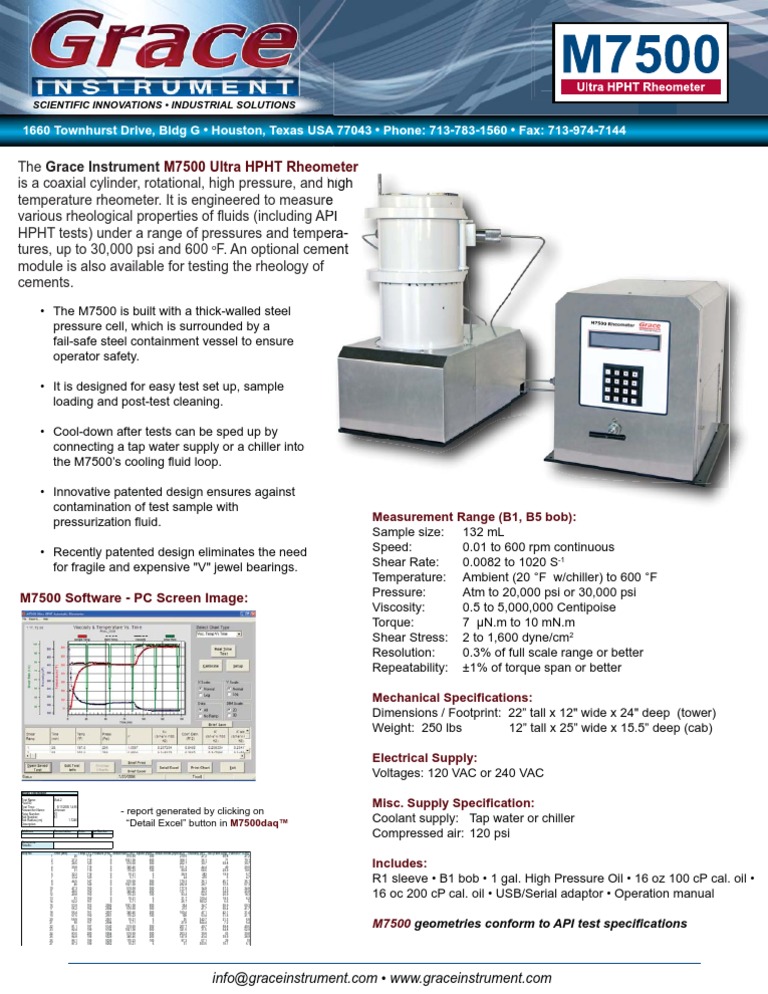 M7500 Ultra HPHT Rheometer Brochure | PDF | Mechanical Engineering ...