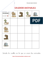 Bingo Cruzado Animales 4x4 Fichas 1 a La 20