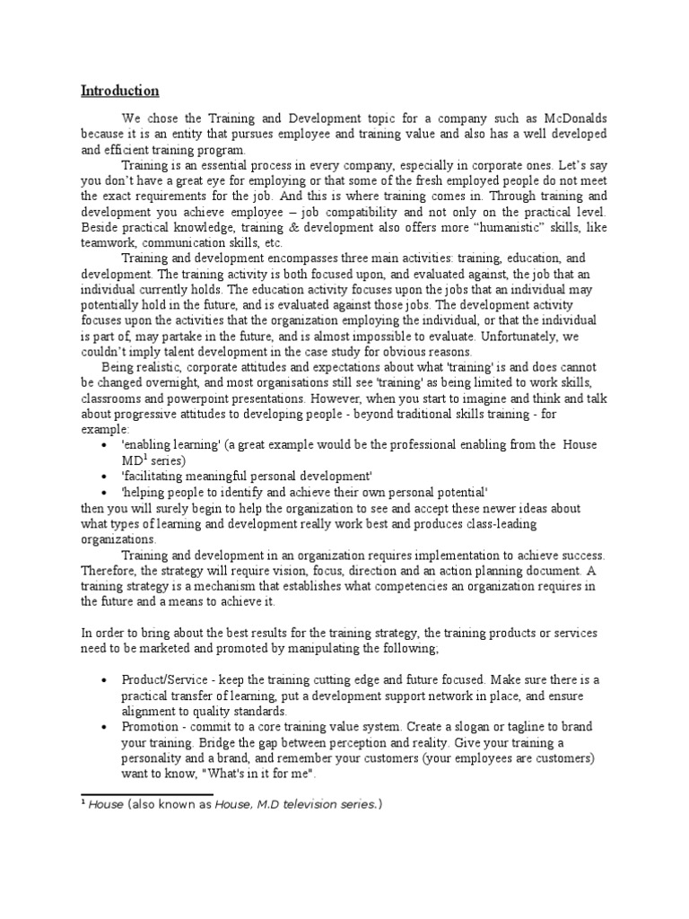 McDonald's Employee Training Overview | PDF | Mc Donald's | Employment