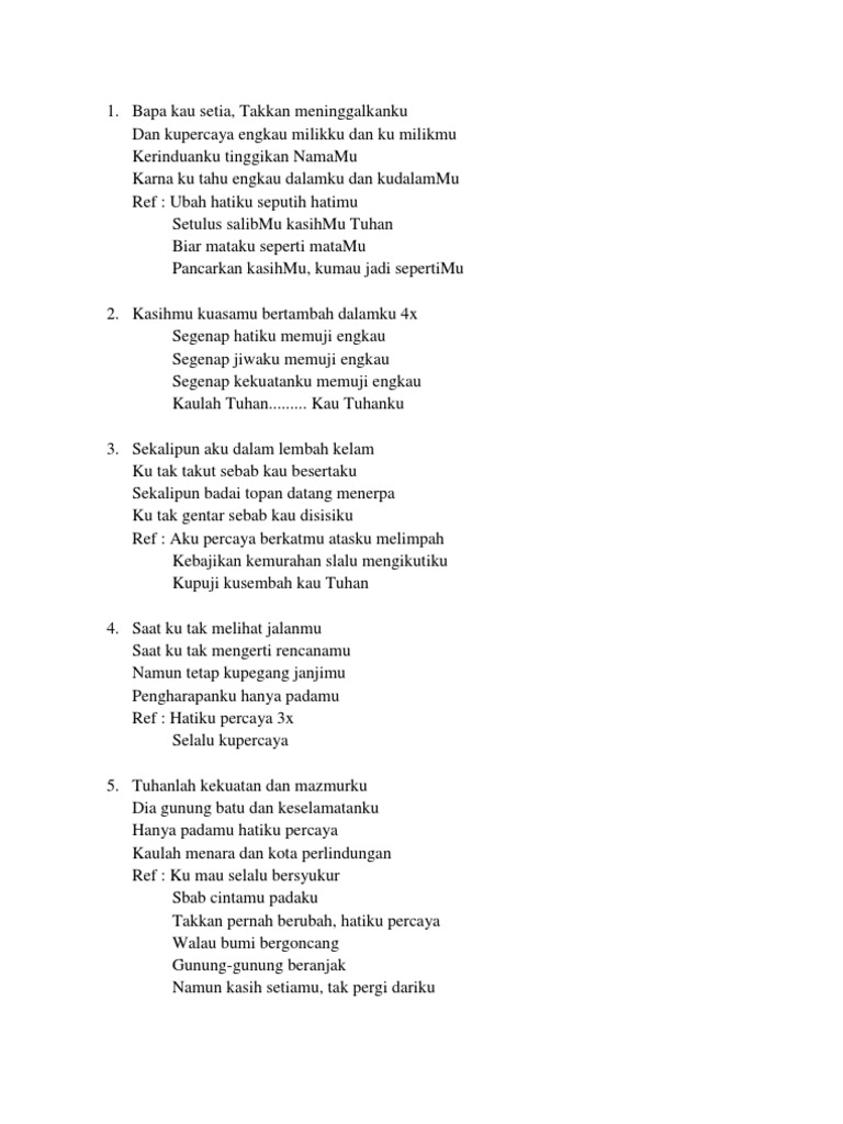 Lirik Lagu 2 | PDF