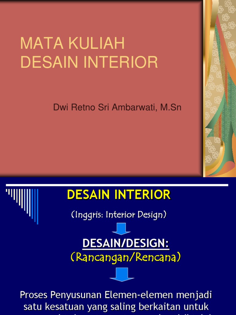 Proses dan Elemen Desain Interior | PDF