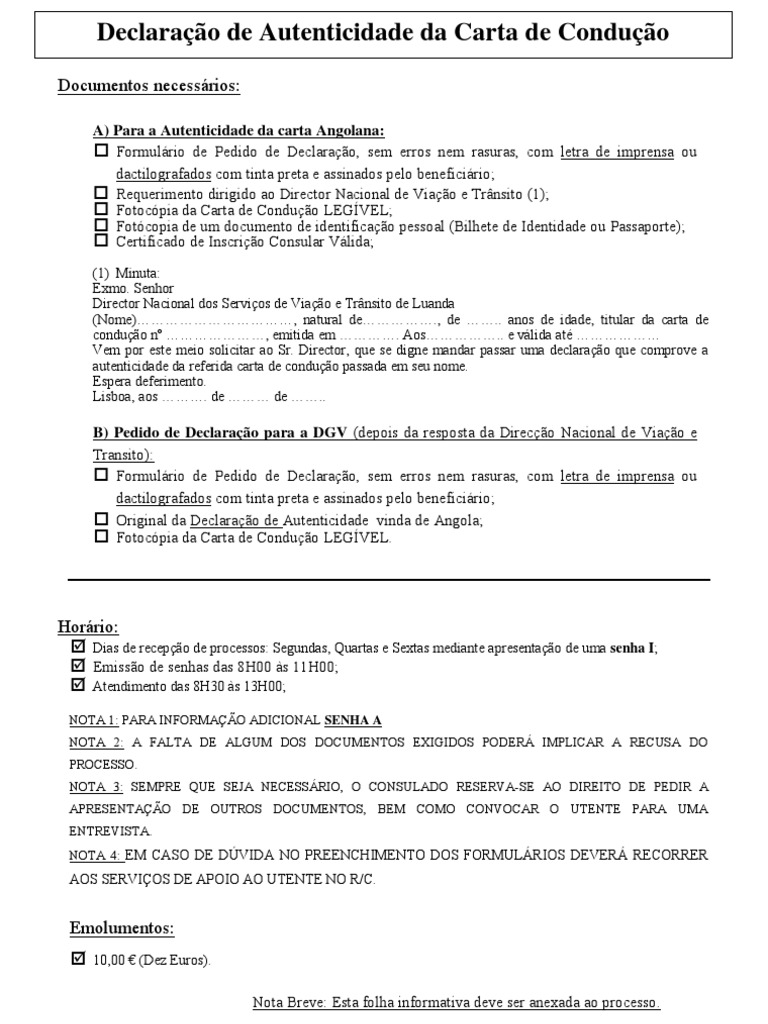 Carta Conducao Pdf