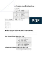 To Be - Positive Sentences & Contractions