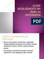 Mjere Bezbijednosti Pri Radu Sa Računarom