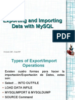 Exportación e Importación de Datos Con MySQL