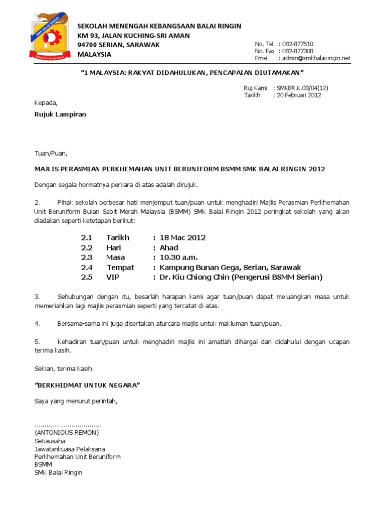 Surat Jemputan Majlis Perasmian  PDF