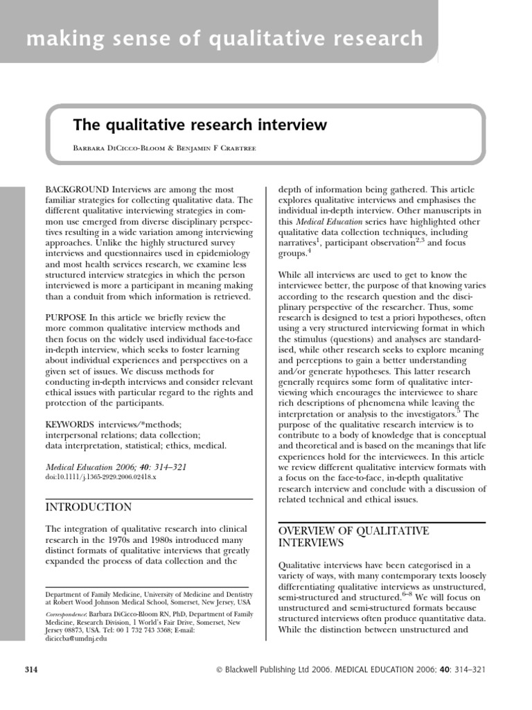 qualitative interview research topics