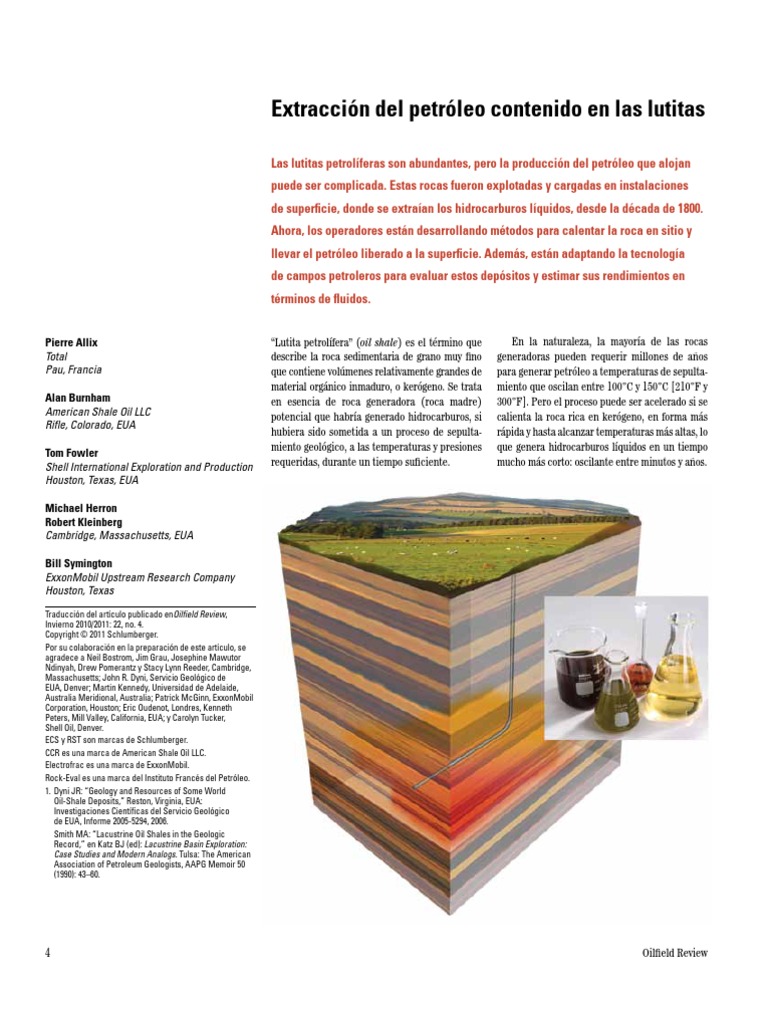 OIL SHALE (LUTITA PETROLIFERA) OILFIELD REVIEW Schlumberger PDF