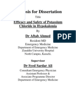 Synopsis For Dissertation: Efficacy and Safety of Potassium Chloride in Hypokalemia