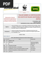 Agenda Taller RSPO 22 - 24 de Mayo-2012