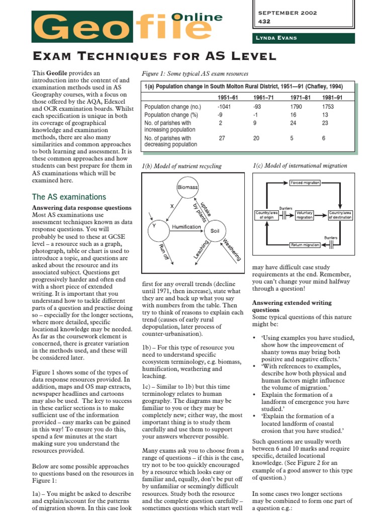 Geofile Exam Techniques As | PDF | Test (Assessment) | Data