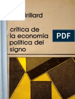 Baudrillard, J. - Crítica de La Economía Política Del Signo (1972)