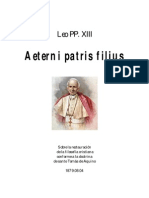 Enciclica Aeterni Patris Filius; Leo PP. XIII