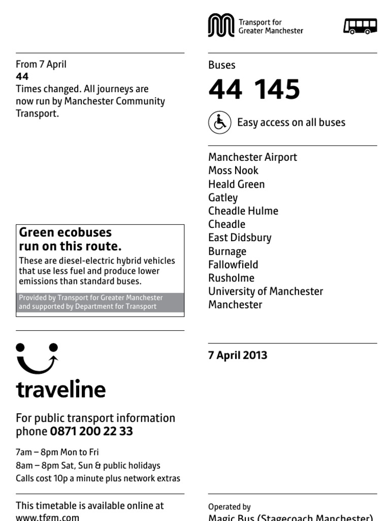 13-0294 Bus Times 44 145 | PDF | Land Transport | Public Transport
