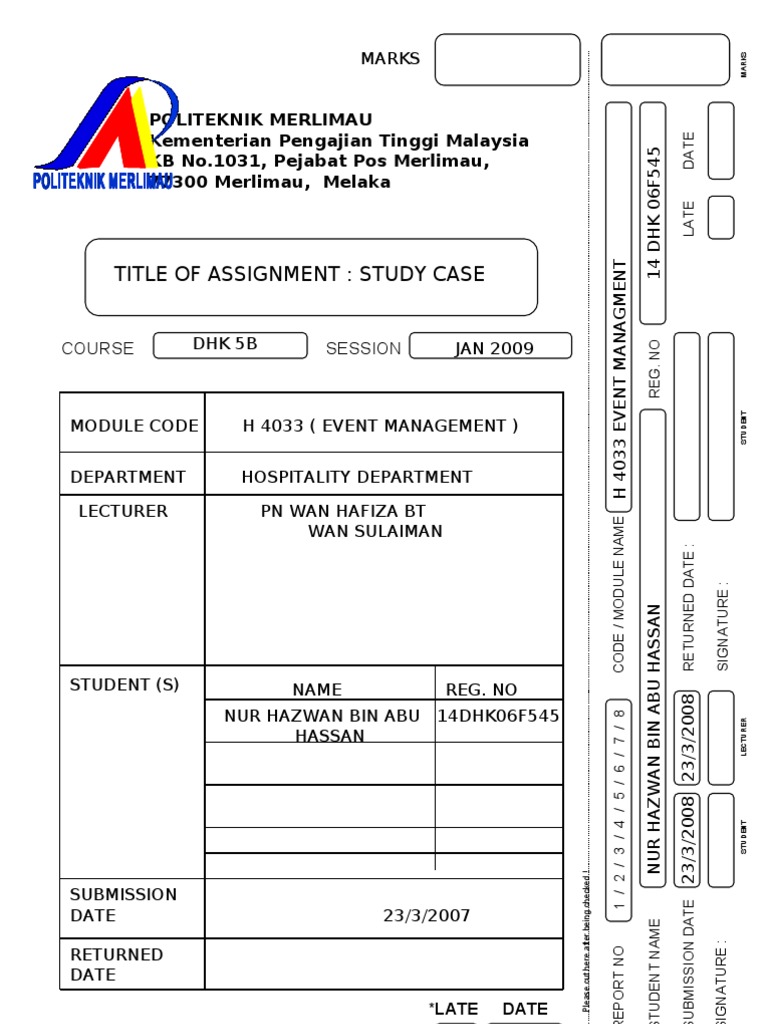 Title of Assignment: Study Case | PDF