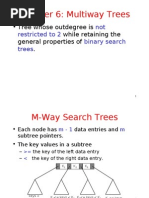 Chapter 6: Multiway Trees: Not Restricted To 2 Binary Search Trees