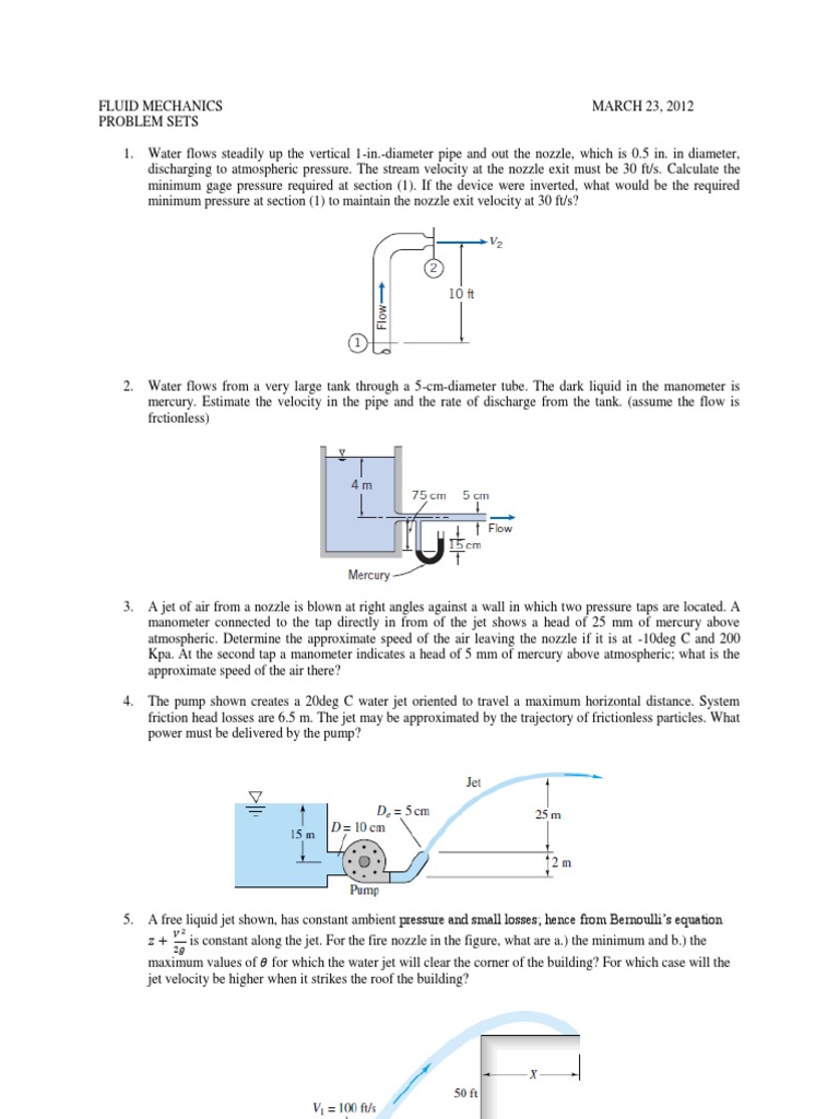 Fluid Mechanics Take Home 2 Nozzle Pressure