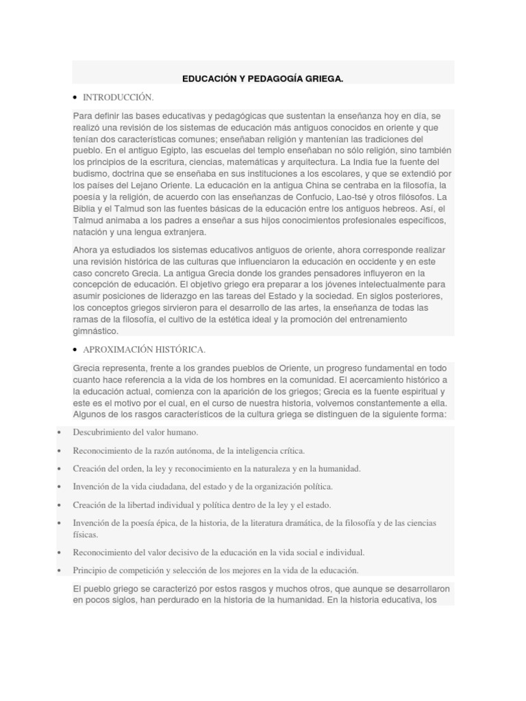 Educacion y Pedagogia en La Antigua Grecia | PDF | Aristóteles | Retórica