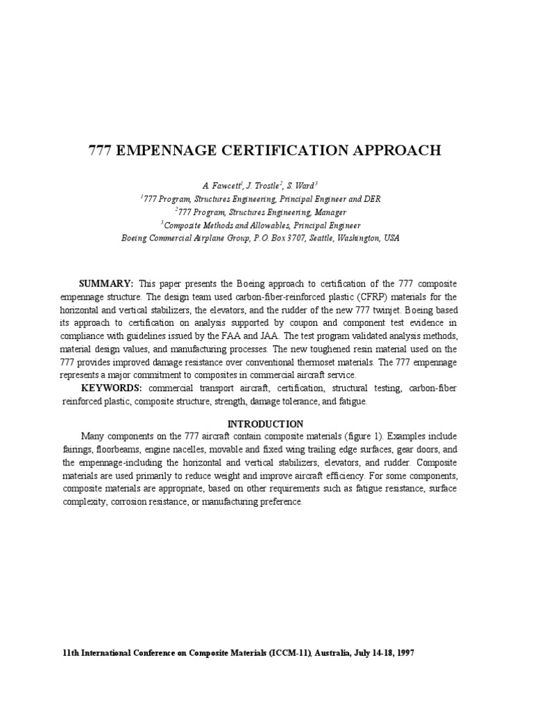Boeing 777 Empennage Certification Overview | PDF | Structural Load ...