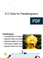 8-3 Tests for Parallelograms