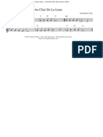 Au-Clair de La Lune for Violin by Lully(Free Sheet Music)