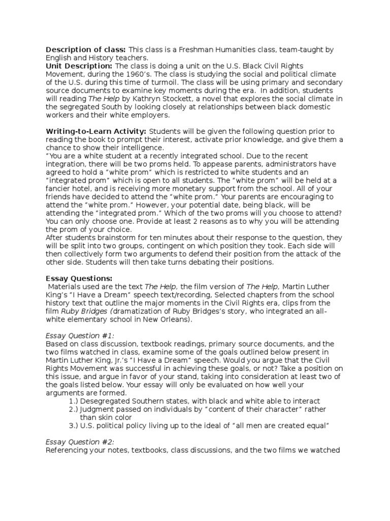 Civil rights movement essay topics picture