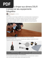 Aprenda a limpar sua câmera DSLR e preservar seu equipamento fotográfico