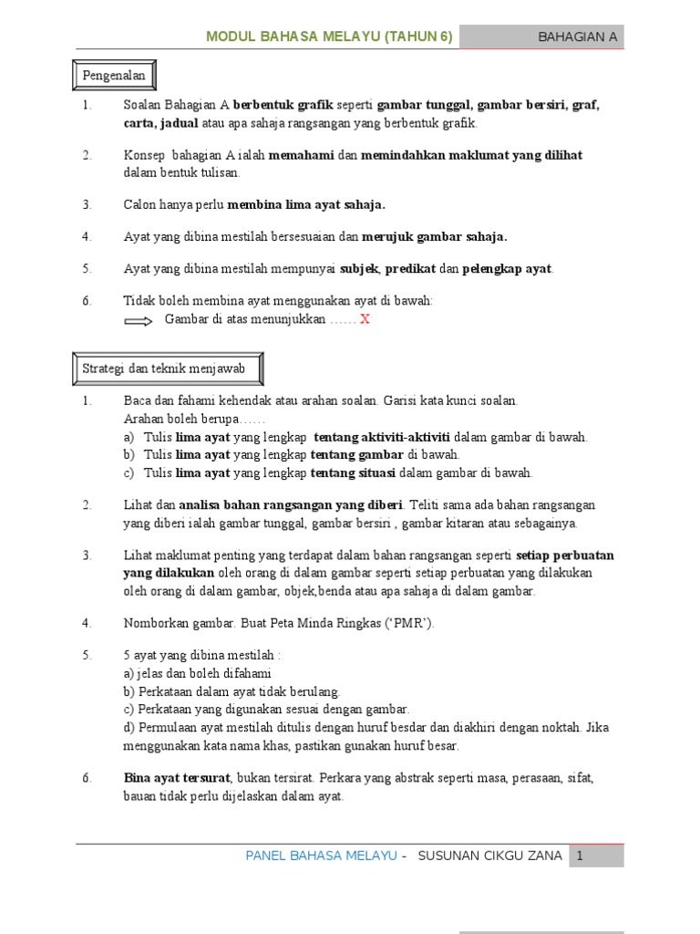 Modul BM 012 Bhg a (Tahun 6)