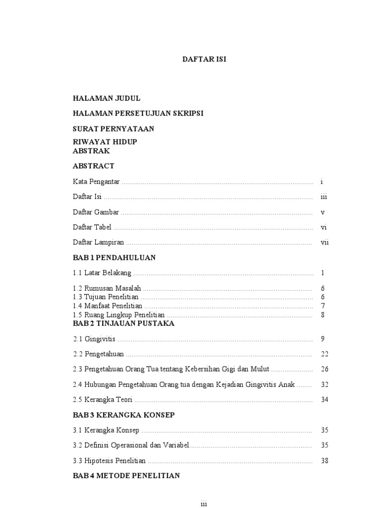 Daftar Isi Skripsi