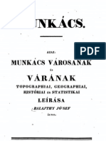 Balajthy József - Munkács. Azaz Munkács Városának És Várának Leírása 1836.