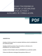 Estrategias Fisicoquímicas para Modular La Solubilidad de Principios Activos y Auxiliares de Formulación.