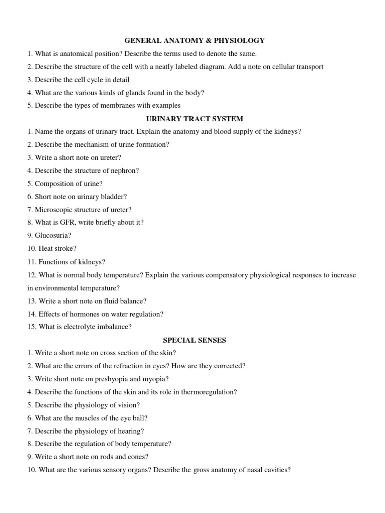 Anatomy & Physiology Key Questions PDF | PDF | Heart | Respiratory System