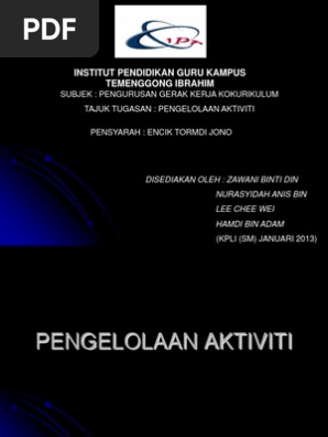 Pengelolaan Aktiviti Presentation Pdf