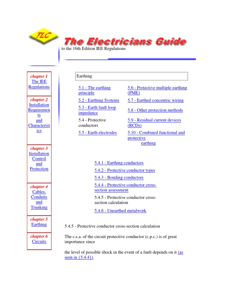 CPC Size Calculation and Guidelines | PDF | Electrical Resistance And ...
